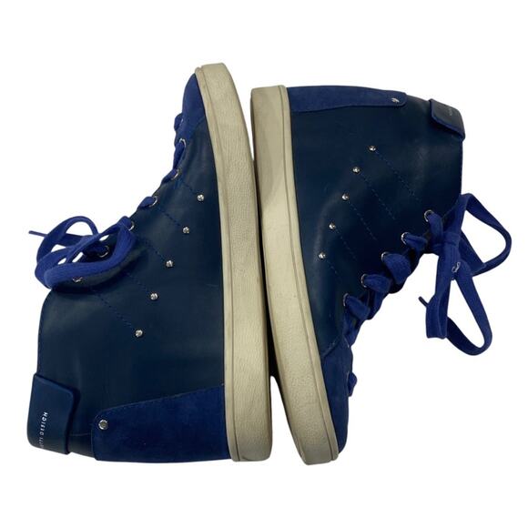Giuseppe Zanotti Soma50 Studded High Top Wedge Women's Blue High-Top Sneakers - Picture 5 of 9